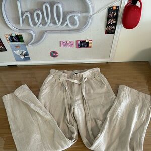 Kids Cream Linen Pants
